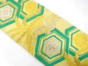 アンティーク　鳳凰に花亀甲模様織り出し袋帯（材料）